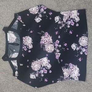 Ricki's Size Medium Cold Shoulder Wide Sleeve Floral Print Top